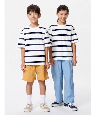 エアリズムコットンボーダークルーネックTシャツ