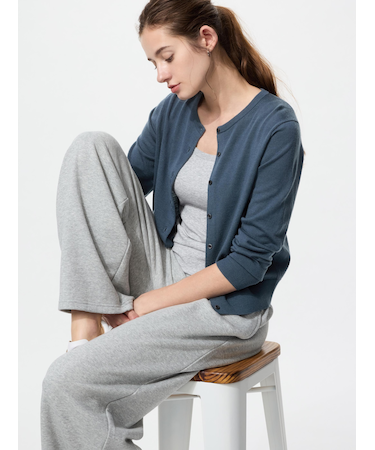 メリノクルーネックカーディガン