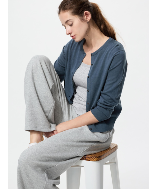 メリノクルーネックカーディガン