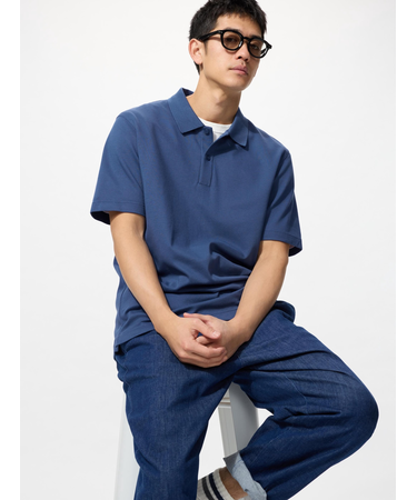 エアリズムコットンカノコポロシャツ