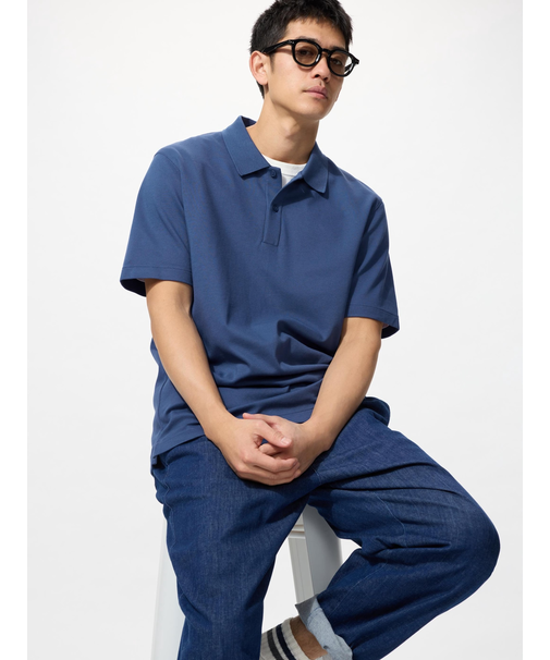 エアリズムコットンカノコポロシャツ