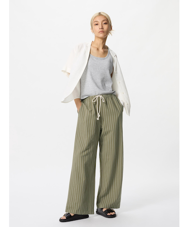 リネンブレンドイージーパンツ