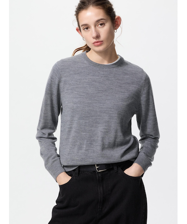 メリノクルーネックセーター