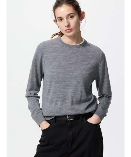 メリノクルーネックセーター