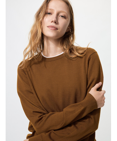 メリノクルーネックセーター