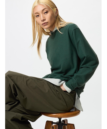 ソフトニットフリースクルーネックT