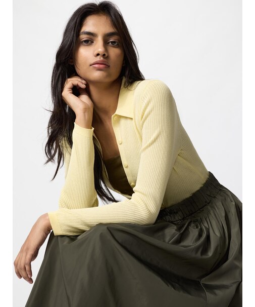 リブポロカーディガン