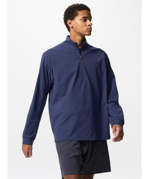 ドライEXUVカットハーフジップTシャツ｜ユニクロの通販｜&mall（アンド