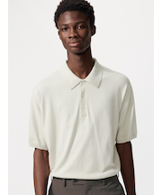 ウォッシャブルニットポロセーター半袖