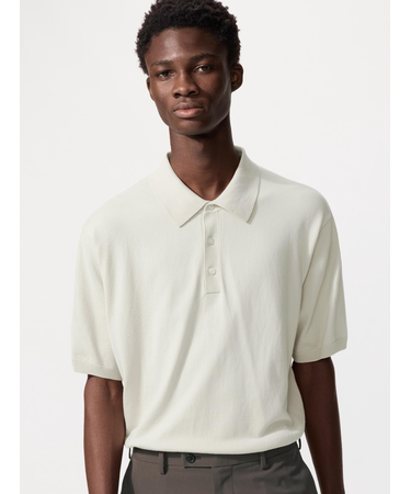 ウォッシャブルニットポロセーター半袖