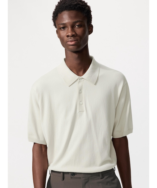 ウォッシャブルニットポロセーター半袖