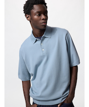 ウォッシャブルニットポロセーター半袖