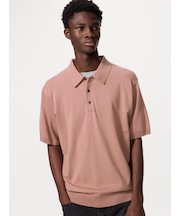 ウォッシャブルニットポロセーター半袖