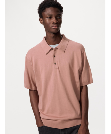 ウォッシャブルニットポロセーター半袖