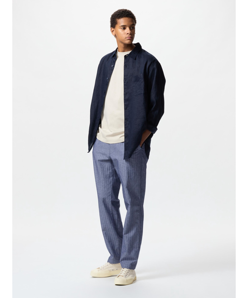 リネンブレンドイージーパンツ/ストライプ