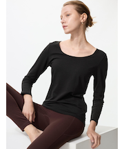 極暖ヒートテックコットンUネックT/8分袖