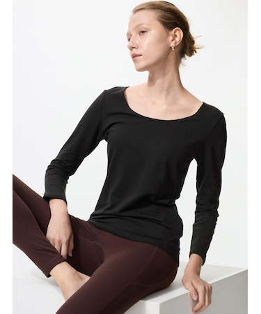 極暖ヒートテックコットンUネックT/8分袖