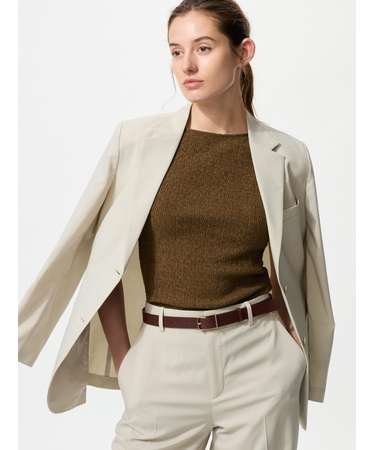 シャーリングボートネックTノースリーブ