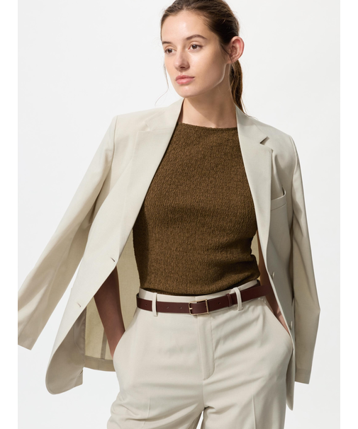 シャーリングボートネックTノースリーブ