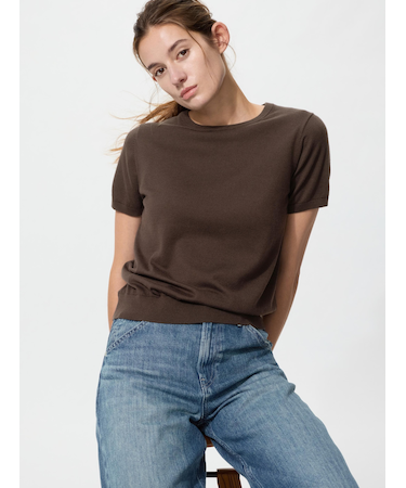 UVカットクルーネックセーター