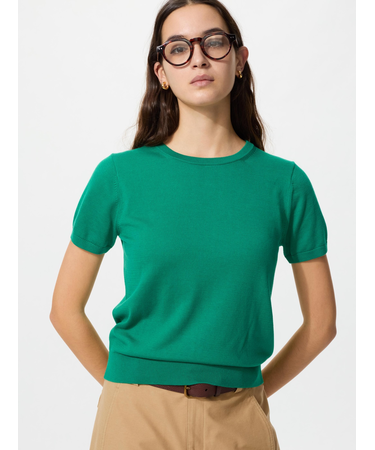 UVカットクルーネックセーター半袖