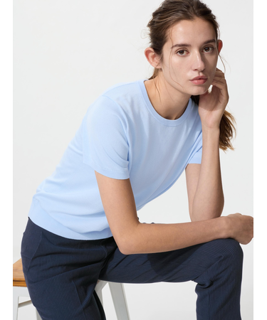 UVカットクルーネックセーター半袖