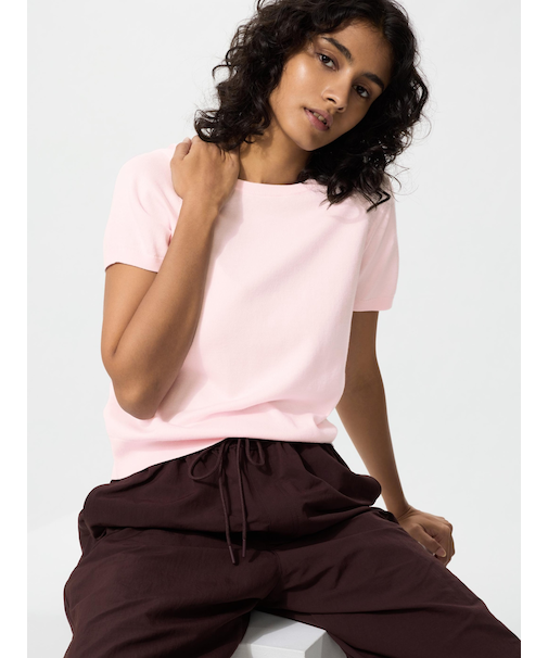 UVカットクルーネックセーター半袖