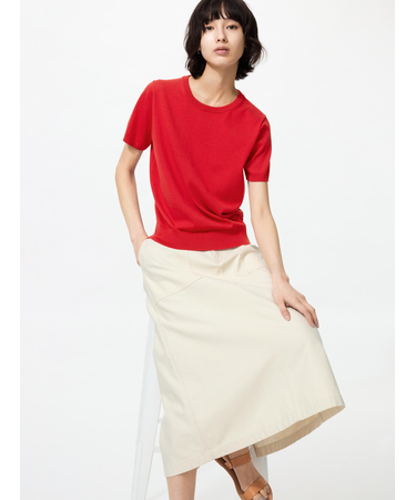 UVカットクルーネックセーター半袖