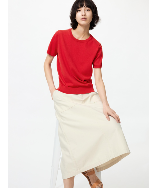 UVカットクルーネックセーター半袖