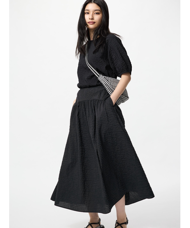 シアサッカーボリュームスカート