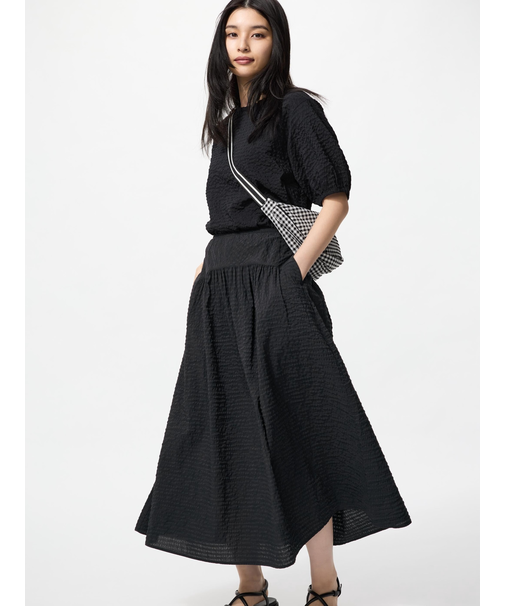 シアサッカーボリュームスカート