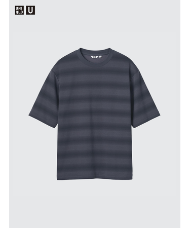 エアリズムコットンオーバーサイズボーダーTシャツ