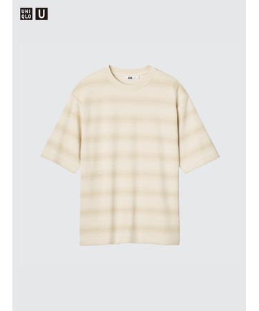 エアリズムコットンオーバーサイズボーダーTシャツ