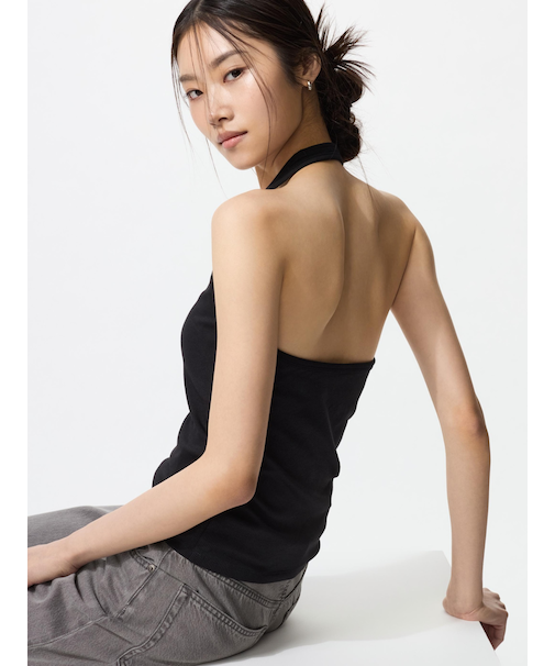 エアリズムコットンオープンバックホルターブラトップ