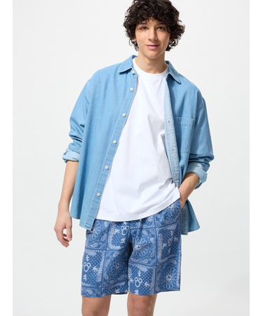 ディズニー イン ブルー リネンブレンドイージーショーツ