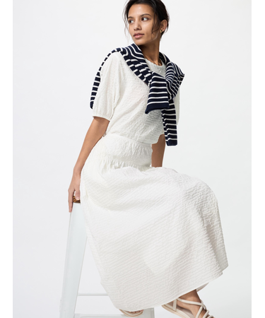 シアサッカーボリュームスカート/丈短め