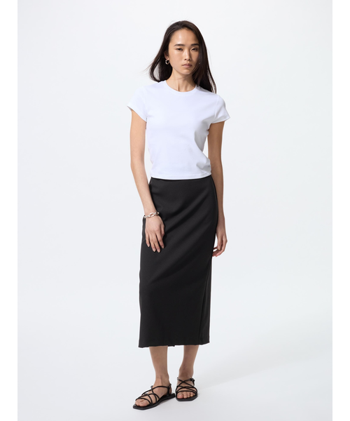 桃太郎です♪UNIQLO ストレッチダブルフェイスナロースカート＋ ダブルフェイスナロースカート｜ユニクロの通販｜&mall（アンド