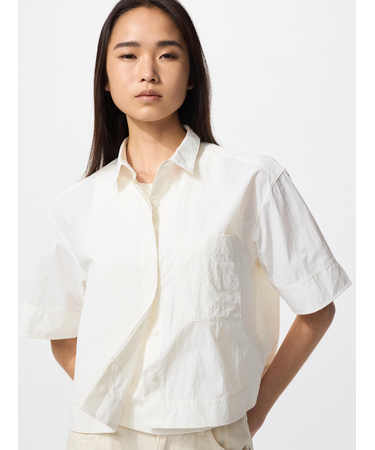 ナイロンボクシーショートシャツ/5分袖