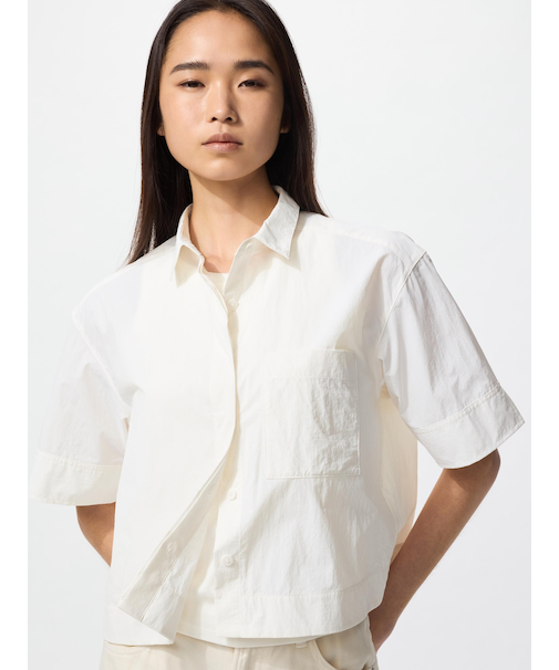 ナイロンボクシーショートシャツ/5分袖