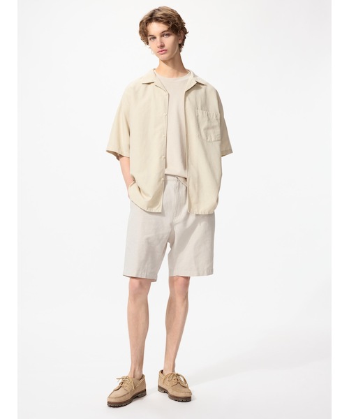 リネンブレンドショーツ｜ユニクロの通販｜&mall（アンドモール