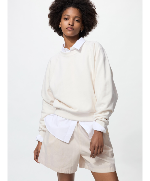 スウェットクロップドシャツ｜ユニクロの通販｜&mall（アンドモール