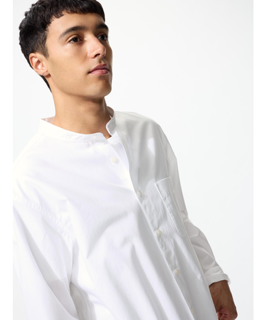 ブロードスタンドカラーシャツ/長袖