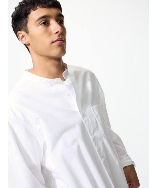 ブロードスタンドカラーシャツ/長袖