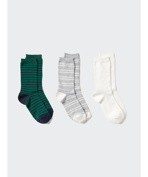 ソックス/3足組/ストライプ