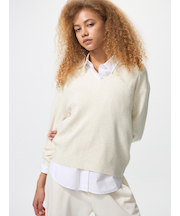 ウォッシャブルニットリブポロセーター