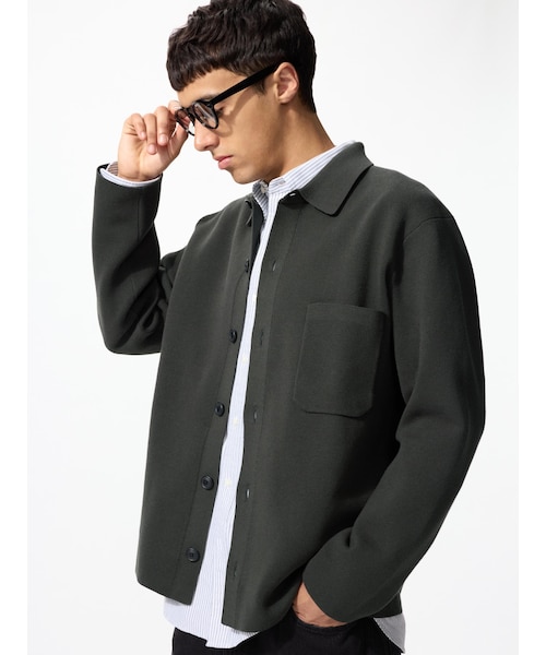 BluBre / シャツカーディガン / XLサイズ ミラノリブシャツカーディガン｜ユニクロの通販｜&mall（アンドモール