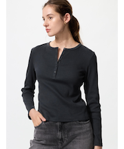 リブヘンリーネックT/長袖