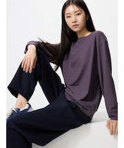 ソフトニットフリースクルーネックT