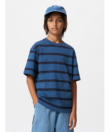 エアリズムコットンボーダークルーネックTシャツ