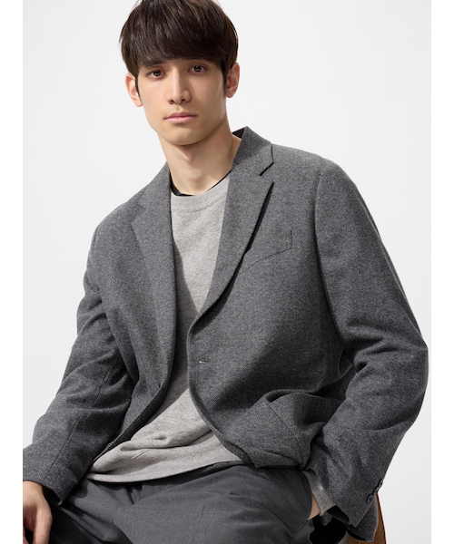 ブラッシュドジャージージャケット/ヘリンボーン｜ユニクロの